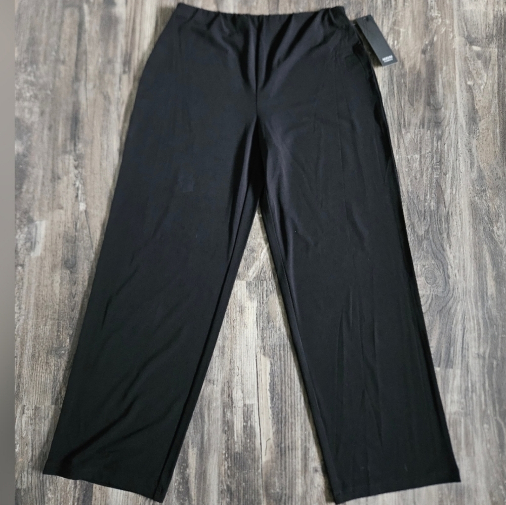 Alfani Wide Leg Black Pull-On Pants, Size SP NWT